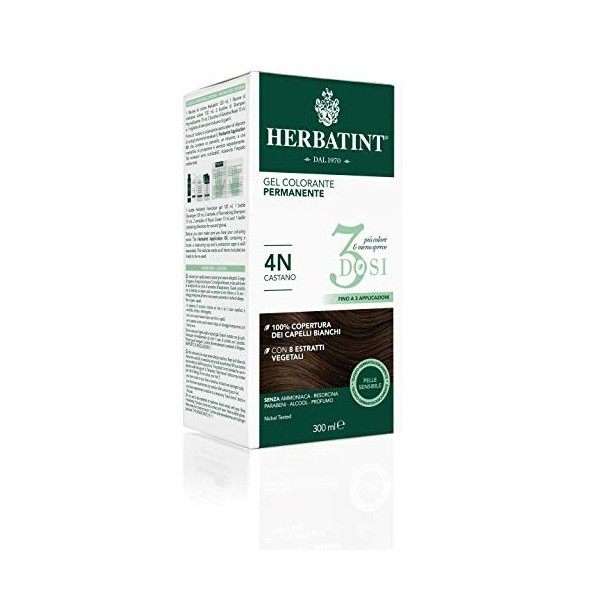 Herbatint Gel Colorant Permanent 3Doses - 4N Châtain 300 ml