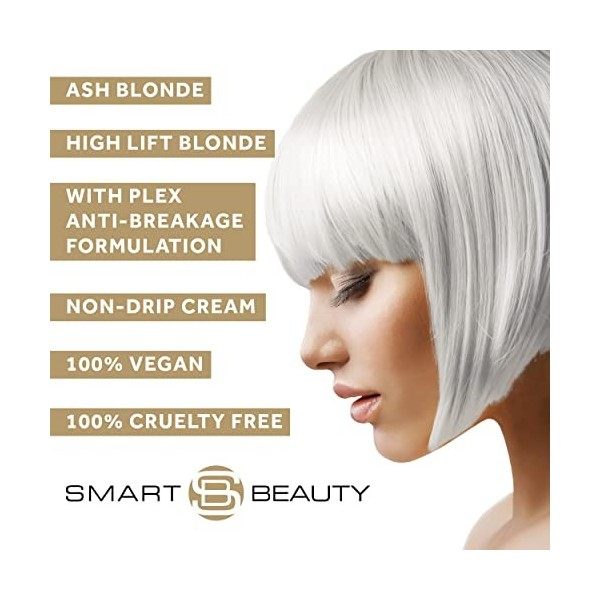 Smart Beauté Ash Blond Permanent Cheveux Teinture Contiennent Smart Plex Qui Protèges Et Renforce les Cheveux Pendant Cheveux