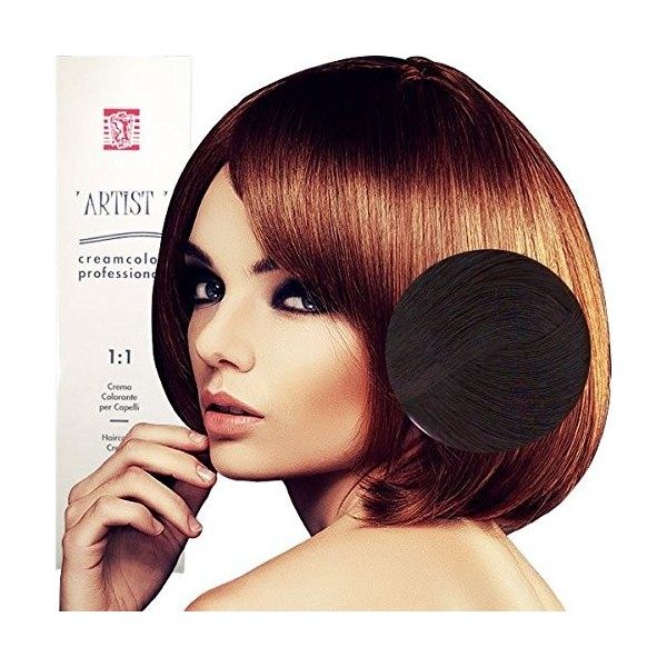 Coloration Professionnelle Pour Cheveux Rouges Acajou avec Ammoniaque Permanente 100ml Made in Italy 6/46 Acajou Cuivré 