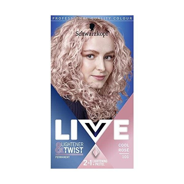 Schwarzkopf LIVE Lightener plus Twist Coloration permanente pour cheveux Rose 101 100 ml