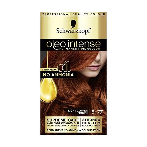 Schwarzkopf Oleo Intense Teinture Permanente Pour Cheveux, Châtain Clair Cuivré 5-77, 170g