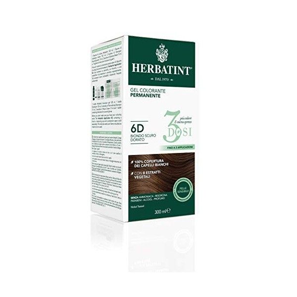 Herbatint Gel colorant permanent pour cheveux FF2 rouge pourpre - 150 ml, sans ammoniaque, 100% couverture cheveux blancs, te