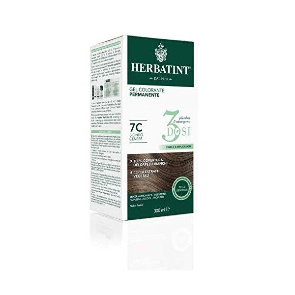 Herbatint Gel colorant permanent pour cheveux FF2 rouge pourpre - 150 ml, sans ammoniaque, 100% couverture cheveux blancs, te