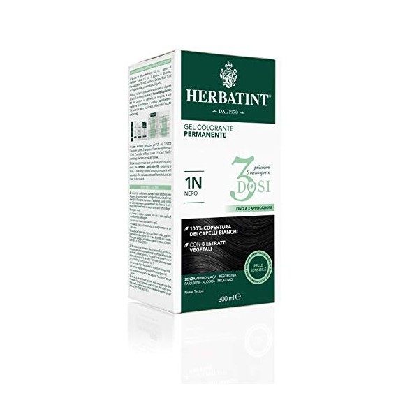 Herbatint Gel colorant permanent pour cheveux FF2 rouge pourpre - 150 ml, sans ammoniaque, 100% couverture cheveux blancs, te