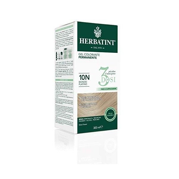 Herbatint Gel colorant permanent pour cheveux FF2 rouge pourpre - 150 ml, sans ammoniaque, 100% couverture cheveux blancs, te