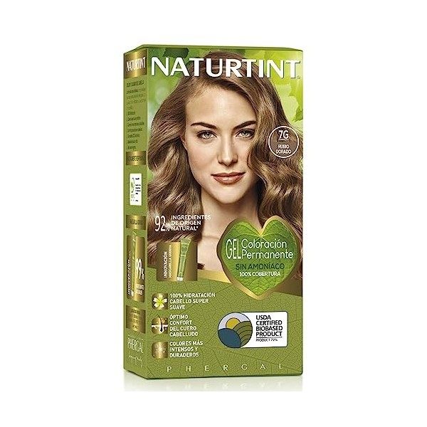 Naturtint 6G. Blond Foncé Doré | Coloration permanente | 100% Couverture Cheveux Blancs | Couleur Naturelle et Longue Durée