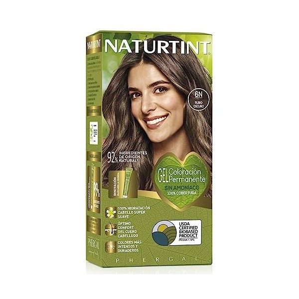 Naturtint 6G. Blond Foncé Doré | Coloration permanente | 100% Couverture Cheveux Blancs | Couleur Naturelle et Longue Durée