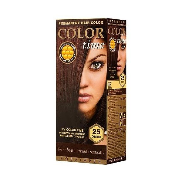 COLOR TIME | Teinte Permanente en Gel - Couleur Cuivre Passion 69 | Enrichi en Gelée Royale et Vitamine C | Coloration Capill