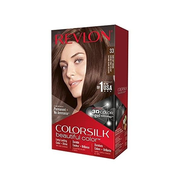 Revlon Colorsilk Beautiful Color Coloration Permanente des Cheveux avec Technologie au Gel 3D et Kératine, Teinture avec Couv