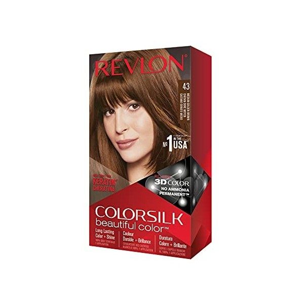 Revlon Colorsilk Beautiful Color Coloration Permanente des Cheveux avec Technologie au Gel 3D et Kératine, Teinture avec Couv