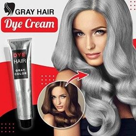 Allbestaye Smoky Grey Hair Dye Coloration Crème Unisexe DIY Argent Botanique Couleur Permanente 100 ml