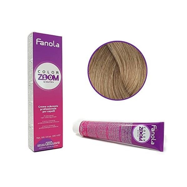 Crème couleur pour cheveux 100 ml ColorZOOM 10 MINUTI 8.0 BIONDO clair - ANOLA