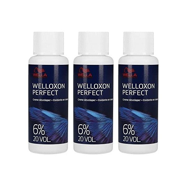 Wella Welloxon Perfect 6 % Lot de 3 crèmes oxydantes de 60 ml, soit 180 ml au total
