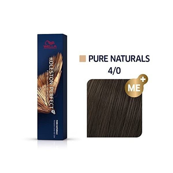 WELLA PROFESSIONALS - KOLESTON PERFECT ME+ PURE NATURALS 4/0 coloration permanente - 60ML X 3 - Lot de 3 boites