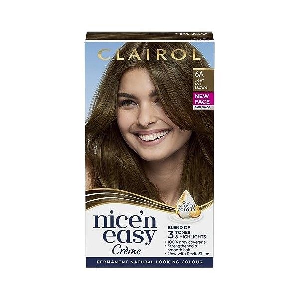Clairol Nicen Easy Crème, teinture permanente infusée à lhuile daspect naturel, 8S argent doux