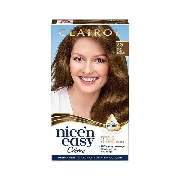 Clairol Nicen Easy Crème, teinture permanente infusée à lhuile daspect naturel, 8S argent doux