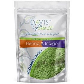 Davis Finest Coloration Cheveux au Henné Naturel et Indigo - 100 g de Henné et 100 g de Poudre dIndigo pour Couleur Cheveux 