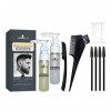 Kit Teinture Barbe Noire | Coloration Barbe Homme Noir, Crème Hydratante Barbe Bio | Fonctionne avec la plupart des ethnies e