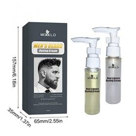 Kit Teinture Barbe Noire | Coloration Barbe Homme Noir, Crème Hydratante Barbe Bio | Fonctionne avec la plupart des ethnies e