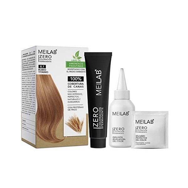 MEILAB - Coloration cheveux sans ammoniaque - Lot de 3 unitès - Blonde clair cendré 8-1