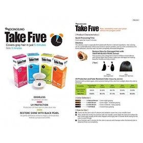 Take Five Take five couverture hair dye gris no.6 brun foncé sans odeur pas de protection ammoniac uv, la vitamine c pack de