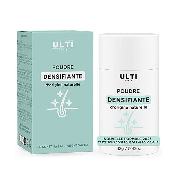 Ulti Paris fibre capillaire - 12g - Poudre densifiante cheveux naturelle châtain foncé - dark brown I Poudre cheveux homme 