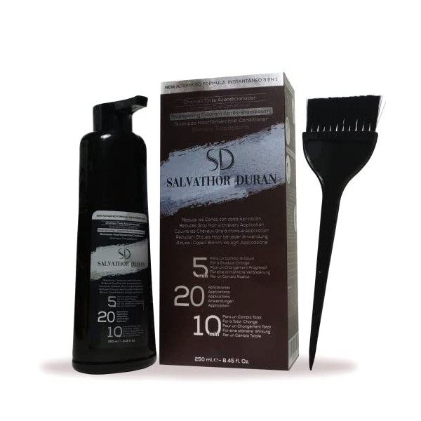Salvathor Duran - Teinture grise et barbe pour hommes - 20 applications - résultat naturel et progressif - 250 ml.