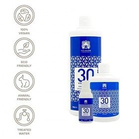 Valquer Profesional Oxigenada Estabilizada en Crema, 30 Volumenes 9% . Coloración capilar permanente. Uso profesional peluqu