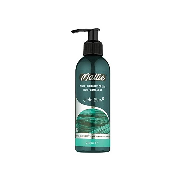 Mattie Pro – Jade Blue – 24 – Crème de couleur végétalienne directe – Vegan Semi-Permanent pour cheveux Dye 210 ml