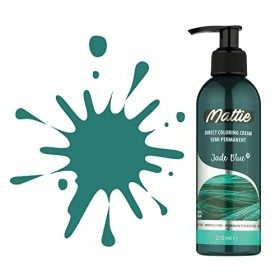 Mattie Pro – Jade Blue – 24 – Crème de couleur végétalienne directe – Vegan Semi-Permanent pour cheveux Dye 210 ml