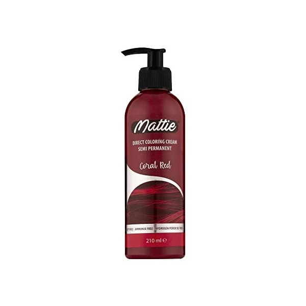 Mattie Pro - Coral Red - 04 - Crème colorante végétalienne directe - Vegan Semi-Permanent pour cheveux Dye 210 ml