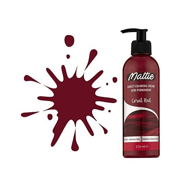 Mattie Pro - Coral Red - 04 - Crème colorante végétalienne directe - Vegan Semi-Permanent pour cheveux Dye 210 ml