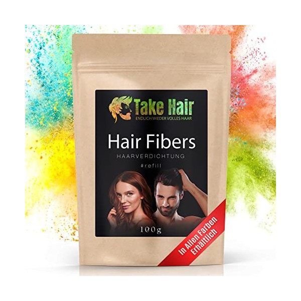 Take Hair Recharge de cheveux synthétiques 100 g – 100 % coton vegan pour femmes et hommes marron moyen 