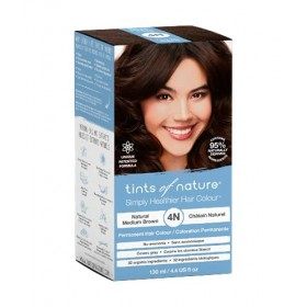 Tints of Nature Natural Medium Brown Permanent Hair Dye 4N Nourishes Hair & Covers Greys - Single Pack
