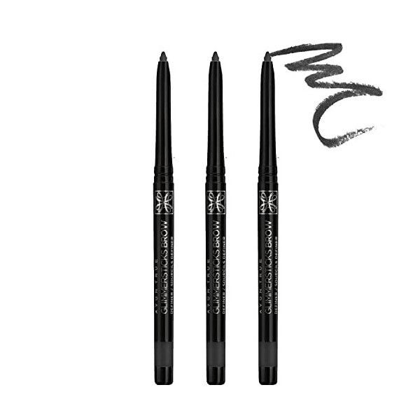 Avon Glimmerstick Lot de 3 pinceaux à sourcils Noir