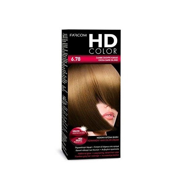 FARCOM HD couleur des cheveux avec la kératine acides aminés 60ml 6.88 chocolat 