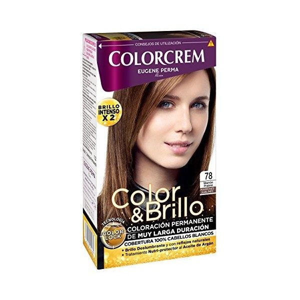 Colorcrem Color & Brillo - Teinture permanente femme - Tono 78 marron Praliné, avec traitement nutri-protecteur à lhuile da