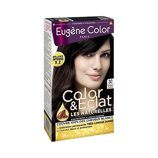 Eugène Color - Color & Eclat - Les Naturelles - N°2 Châtain - Coloration Permanente brillance Longue Durée à lHuile dArgan 