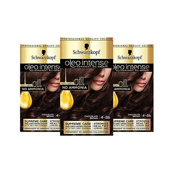 Schwarzkopf Oleo Intense Teinture pour Cheveux Blonds, Couleur à lhuile Permanente, sans Ammoniaque, Couvre les Gris, 7-10 B