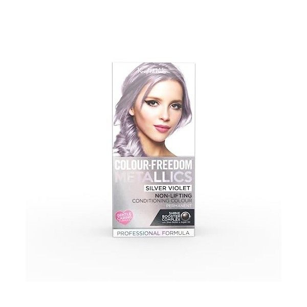 Knight & Wilson Colour Freedom Metallic Glory Silver Violet Coloration permanente pour cheveux, effet de ton gris platine pro
