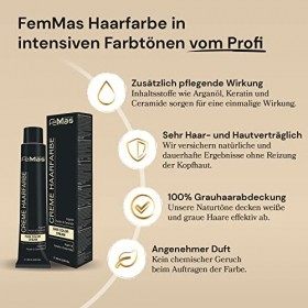 Femmas Crème de coloration pour cheveux - 100 ml - Avec huile dargan, kératine et céramide marron moyen, chocolat intense 4