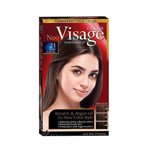 Visage Hair Fashion Permanent Couleur des cheveux 21 Auburn foncé crème permanente de la couleur des cheveux avec Kératine et