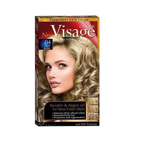 Visage Hair Fashion Permanent Couleur des cheveux 04 Blond clair crème permanente de la couleur des cheveux avec Kératine et 