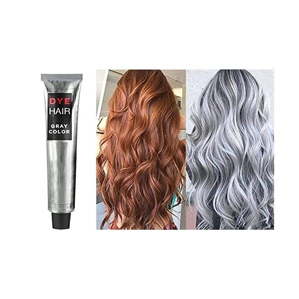 Silver Gray Hair Dye Cream, Smoky Grey Hair Dye Coloration, permanente pour cheveux gris argent, différentes nuances argentée