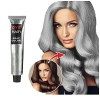 Crème de teinture mode unisexe, crème de coloration permanente pour cheveux gris argent, différentes nuances argentées, pour 