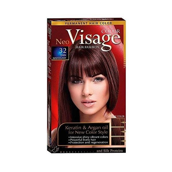 Visage Hair Fashion Permanent Couleur des cheveux 32 Acajou foncé crème permanente de la couleur des cheveux avec Kératine et