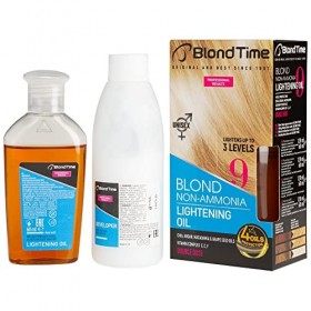 Blond Time | Huile Décolorante pour cheveux, éclaircit jusquà 3 tons | Nuance Naturelle | Décolore sans abîmer les cheveux |