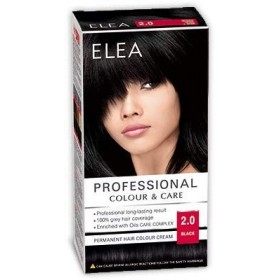 ELEA PROFESSIONAL CREME DE COLORATION PERMANENTE POUR CHEVEUX 2.0 NOIR AVEC COMPLEXE DE SOIN DHUILES