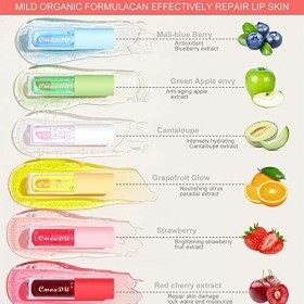 6 bâtons de glaçure à lèvres décolorée, glaçure à lèvres fruitée, rouge à lèvres hydratant, anti - gerçures, ensemble de glaç