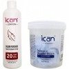 ICAN LONDON Professional Crème peroxyde 20 volumes 6 % 250 ml + poudre de blanchiment bleu rapide 80 g